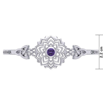 Crown Chakra with Celtic Trinity Silver Bracelet TBA285 - Jewelry
